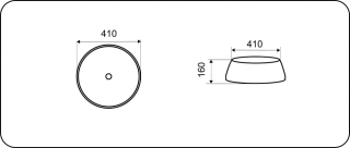Раковина CeramaLux J2094 черная белая 41 см